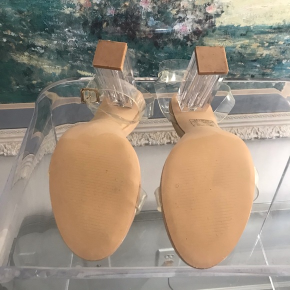 4" Acrylic Ankle strap Heels. Size 8.5 - Picture 4 of 7